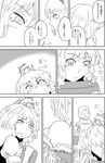  alice_margatroid blush blush_stickers chair chin_rest comic doll_on_head face from_behind greyscale kirisame_marisa kuudere monochrome multiple_girls petting shanghai_doll sitting sitting_backwards slit_pupils tears touhou translated wavy_mouth yokochou 