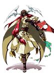  blazblue blue_eyes hat long_hair page red_hair solo sword tsubaki_yayoi weapon 