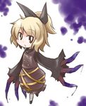  blonde_hair bow brown_eyes chibi claws hair_bow hair_up kugelschreiber kurodani_yamame monster_girl ponytail solo touhou 