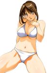  bikini breasts brown_eyes brown_hair cleavage kawanuma_uotsuri large_breasts original short_hair solo swimsuit 