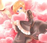  beatrice blonde_hair dress flower hair_ornament heart maekawa_suu solo_focus umineko_no_naku_koro_ni ushiromiya_battler 