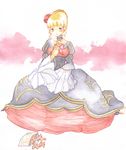  ai-wa aiwatan beatrice blonde_hair blue_eyes butterfly choker dress flower frills no_naku_koro_ni_(series) pixiv_thumbnail resized ribbon rose ryuukishi07 sad umineko_no_naku_koro_ni 