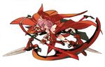  absurdres blade blade_(galaxist) cloak gloves hat highres multiple_arms original red_eyes red_hair scythe solo thighhighs 
