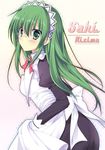  apron blush chany dress glasses green_eyes green_hair hayate_no_gotoku! kijima_saki long_hair maid maid_headdress solo 