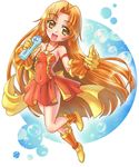  boots choker earrings gloves idol jewelry long_hair mermaid_melody_pichi_pichi_pitch microphone necklace nishiwaki orange_eyes orange_hair seira_(mermaid_melody_pichi_pichi_pitch) solo 