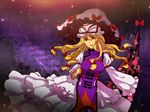  blonde_hair gap hat kebin long_hair purple_eyes solo touhou umbrella yakumo_yukari 