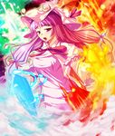  fire ice ichio magic patchouli_knowledge philosopher's_stone solo touhou 