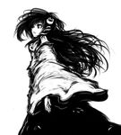  acryl bad_id bad_pixiv_id greyscale kochiya_sanae long_hair monochrome solo touhou 