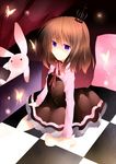  bad_id bad_pixiv_id brown_hair bug butterfly crown dress insect kinatsu_souju ribbon solo stuffed_animal stuffed_bunny stuffed_toy umineko_no_naku_koro_ni ushiromiya_maria 