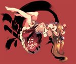  bad_id bad_pixiv_id bare_legs branch brown_eyes brown_hair cheong_ha houraisan_kaguya japanese_clothes jeweled_branch_of_hourai looking_at_viewer open_mouth solo touhou upside-down 