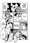  3girls admiral_(kantai_collection) comic crayon_shin-chan eyebrows glasses greyscale highres kantai_collection korean maya_(kantai_collection) monochrome multiple_girls nohara_misae nohara_shinnosuke ooyodo_(kantai_collection) open_mouth shide_kouri surprised sweat thick_eyebrows 