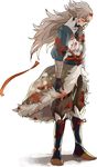  2am2 blood blood_on_face bloody_clothes bloody_hair boots fire_emblem fire_emblem_if full_body gloves grey_hair long_hair male_focus orange_eyes sash simple_background solo takumi_(fire_emblem_if) white_background 
