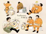  :i bandages bandaid bb-8 bumping eating matsuri6373 pilot_suit poe_dameron rebel_pilot robot sitting smile star_wars star_wars:_the_force_awakens 