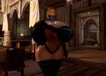 3d armor ass breasts curvy gigantic_breasts green_eyes huge_ass skyrim solo standing the_elder_scrolls the_elder_scrolls_v:_skyrim thick_thighs wide_hips 