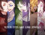  :d alternate_costume alternate_eye_color alternate_hairstyle back bangs bare_back bead_necklace beads black_hair blonde_hair blue_eyes bow breasts brown_hair c_piao_jun choker choroko_(osomatsu-san) cleavage column_lineup earrings eyelashes finger_to_mouth fingernails formal glowing glowing_eye green_eyes green_hair hair_in_mouth hand_on_shoulder hoop_earrings ichiko_(osomatsu-san) jewelry juushiko_(osomatsu-san) karako_(osomatsu-san) lens_flare licking_lips lipstick long_fingernails long_hair looking_at_viewer makeup medium_breasts multiple_girls nail_polish necklace open_mouth osoko_(osomatsu-san) osomatsu-san pearl_necklace pink_bow pink_eyes pink_lipstick pink_nails pink_ribbon purple_eyes purple_hair red_eyes red_lipstick ribbon scarf short_hair smile sparkle stud_earrings swept_bangs text_focus todoko_(osomatsu-san) tongue tongue_out yellow_eyes 