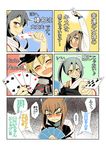  bangs card crying crying_with_eyes_open eighth_note goroh haruna_(kantai_collection) kantai_collection multiple_girls musical_note playing_card poker prinz_eugen_(kantai_collection) taihou_(kantai_collection) tears translated yukikaze_(kantai_collection) zuikaku_(kantai_collection) 
