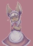  anthro blush digital_media_(artwork) female fur hair holidays kemono lagomorph looking_at_viewer made_in_abyss mammal nanachi narehate rabbit sadleen simple_background smile valentine&#039;s_day young 