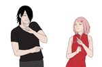  1bo 1boy 1girl animated animated_gif dancing female haruno_sakura naruto uchiha_sasuke 