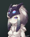  1girl animal_ears breasts glowing glowing_eyes kindred lamb_(league_of_legends) league_of_legends mask nestkeeper 