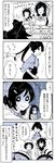  ahoge comic greyscale hair_grab highres houshou_(kantai_collection) inazuma_(kantai_collection) irako_(kantai_collection) japanese_clothes kaga3chi kantai_collection mamiya_(kantai_collection) maru-yu_(kantai_collection) monochrome multiple_girls ponytail setsubun shaded_face smile translated trembling 