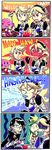  1boy 3girls 4koma angry apple bayonetta bayonetta_(character) bayonetta_2 black_hair cake chocolate comic cup curry dual_persona eating english female_my_unit_(fire_emblem_if) fire fire_emblem fire_emblem_if flying_sweatdrops food fork fruit glasses gloves green_eyes green_hair hamburger handkerchief highres ice_cream kirby kirby_(series) male_my_unit_(fire_emblem_if) multiple_girls mushroom my_unit_(fire_emblem_if) palutena pointy_ears purple_eyes red_eyes sausage setz shaded_face silver_hair spicy spit_take spitting spoon steak strawberry super_smash_bros. sweat sweatdrop water wet white_gloves 