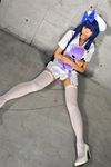  asian bow cosplay dress hat high_heels multicolored_hair panty_&amp;_stocking_with_garterbelt photo ribbon stocking_(psg) stocking_(psg)_(cosplay) stuffed_toy thighhighs 