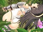  1girl all_the_way_through anal armor asaga_aoi ass black_hair broken_rape_victim brown_eyes censored cum cum_in_ass cum_in_mouth defeated double_penetration female flower game_cg hairband impalement knight_&amp;_princess long_hair lynx_iritemo rape solo sweat tentacle torn_clothes yukari_(studio) 