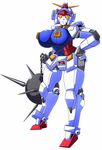  1girl breasts gundam looking_at_viewer marokko_(41evol) robot robot_girl weapon 