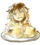  1girl breasts food food_girl personification pudding 