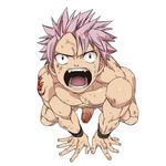  1boy abs fairy_tail male_focus muscle natsu_dragneel nude pecs penis pink_hair solo 