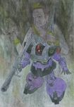  black_tri-stars dom fang gundam highres kakucyuudoku mecha mobile_suit_gundam sword weapon zeon 