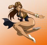  1girl alternate_costume black_dress breasts brown_hair capcom chun-li cleavage dress qipao solo street_fighter street_fighter_v tanvir_khan xugashi 