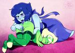  anilingus anus ass blue_dress blue_hair blue_skin cartoon_network dress fingering green_hair green_skin lapis_lazuli_(steven_universe) multiple_girls my_pet_tentacle_monster peridot_(steven_universe) pussy steven_universe thighhighs uncensored yuri 