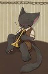  artist_request blush cat eyes_closed furry musical_instrument 