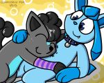  2019 5:4 blue_eyes blue_fur canid canine digital_media_(artwork) duo eeveelution feral fur glaceon male mammal nintendo pok&eacute;mon pok&eacute;mon_(species) pokefound smile video_games vulpix 