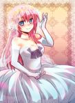  bad_id bad_pixiv_id blue_eyes blush bridal_veil bride dress elbow_gloves gloves kousetsu long_hair megurine_luka pink_hair smile solo veil vocaloid wedding_dress white_dress 