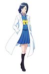  artist_request blue_eyes blue_hair blue_skirt bow bowtie hands_in_pockets highres kneehighs kooriyama_aki labcoat official_art school_uniform serafuku shoes short_hair skirt smile socks solo tokimeki_memorial tokimeki_memorial_4 