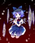  amo cirno looking_at_viewer partially_translated solo touhou translation_request 
