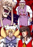  bad_id bad_pixiv_id eyebrows fox_tail hakurei_reimu hara_tetsuo_(style) hat hokuto_no_ken multiple_girls parody smile style_parody tail touhou yakumo_ran yakumo_yukari 