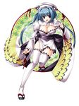  bad_id bad_pixiv_id blue_hair breasts chouun cleavage hat koihime_musou large_breasts red_eyes sandals solo takelu thighhighs 