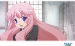  1girl baka_to_test_to_shoukanjuu blush cap female highres himeji_mizuki indoors long_hair pink_hair school_uniform screencap smile solo 