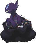  gen_3_pokemon gen_4_pokemon no_humans poke_ball pokemon pokemon_(creature) rope sableye sack screw sekori solo spiritomb transparent_background treasure ultra_ball 