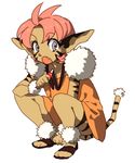  animal_ears bad_id bad_pixiv_id cat_ears cat_tail chikori dark_skin fang jewelry lowres merle_(tenkuu_no_escaflowne) necklace solo squatting tail tenkuu_no_escaflowne white_background 