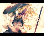  bad_id bad_pixiv_id blonde_hair braid broom hat hat_tip kirisame_marisa letterboxed one-eyed shippo_(skink) solo touhou witch_hat yellow_eyes 