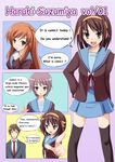  3girls absurdres asahina_mikuru bad_id bad_pixiv_id brown_eyes brown_hair cardigan comic engrish grey_hair highres kita_high_school_uniform kyon long_hair multiple_girls nagato_yuki okome_(minagisama) ranguage school_uniform short_hair suzumiya_haruhi suzumiya_haruhi_no_yuuutsu thighhighs 