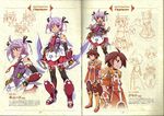  1girl ahoge brown_hair concept_art cute_(queen's_blade) dual_wielding holding jan_(queen's_blade) non-web_source pink_hair queen's_blade queen's_blade_spiral_chaos scepter skirt sorcerer thighhighs watanabe_akio 