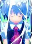  blue_hair cirno closed_eyes naka short_hair solo touhou 