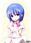  bad_id bad_pixiv_id blue_hair bow hairband little_busters! mitsugushi_yuu nishizono_mio orange_eyes pink_bow school_uniform short_hair solo 