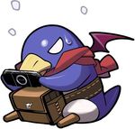  handheld_game_console makai_senki_disgaea_2 no_humans official_art playstation_portable prinny prinny_(series) prinny_~ore_ga_shujinkou_de_iinsuka?~ product_placement wings 