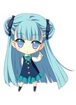  blue_hair carnelian chibi full_body long_hair lowres para-sol school_uniform solo transparent_background yatabe_noa 